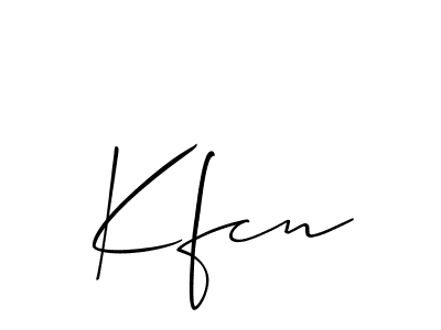 Make a beautiful signature design for name Kfcn. With this signature (Allison_Script) style, you can create a handwritten signature for free. Kfcn signature style 2 images and pictures png