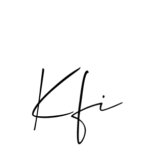 Allison_Script is a professional signature style that is perfect for those who want to add a touch of class to their signature. It is also a great choice for those who want to make their signature more unique. Get Kfi name to fancy signature for free. Kfi signature style 2 images and pictures png