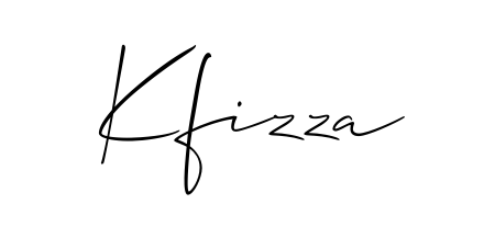 Create your official email sign-off with Kfizza name in Allison_Script style. Crisp, clean, and perfectly legible across all screens. Kfizza signature style 2 images and pictures png