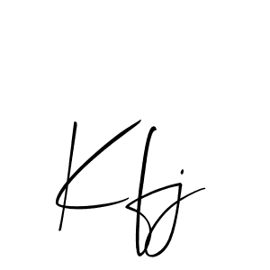 Also we have Kfj name is the best signature style. Create professional handwritten signature collection using Allison_Script autograph style. Kfj signature style 2 images and pictures png