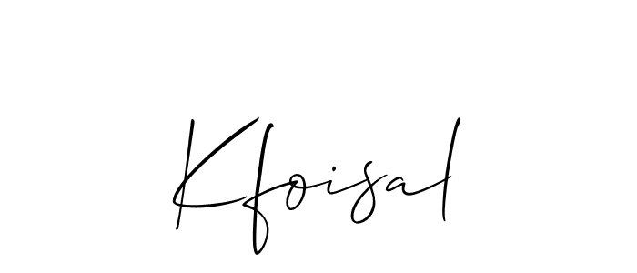 You should practise on your own different ways (Allison_Script) to write your name (Kfoisal) in signature. don't let someone else do it for you. Kfoisal signature style 2 images and pictures png
