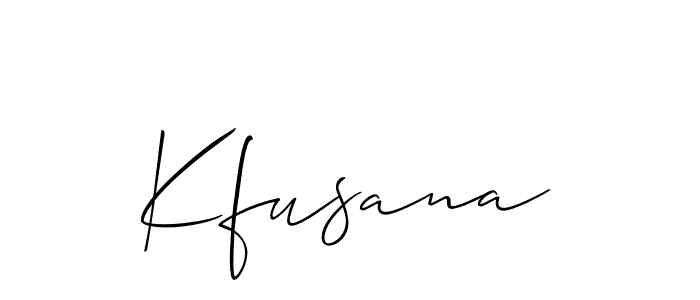 How to make Kfusana name signature. Use Allison_Script style for creating short signs online. This is the latest handwritten sign. Kfusana signature style 2 images and pictures png