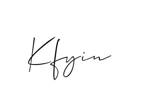 How to make Kfyin signature? Allison_Script is a professional autograph style. Create handwritten signature for Kfyin name. Kfyin signature style 2 images and pictures png