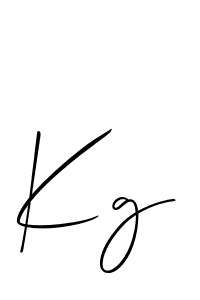 The best way (Allison_Script) to make a short signature is to pick only two or three words in your name. The name Kg include a total of six letters. For converting this name. Kg signature style 2 images and pictures png
