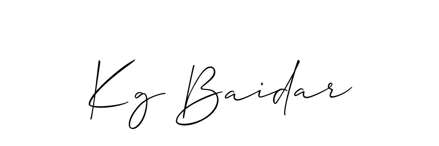 How to Draw Kg Baidar signature style? Allison_Script is a latest design signature styles for name Kg Baidar. Kg Baidar signature style 2 images and pictures png