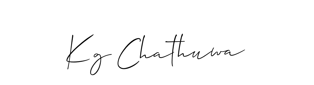 How to make Kg Chathuwa name signature. Use Allison_Script style for creating short signs online. This is the latest handwritten sign. Kg Chathuwa signature style 2 images and pictures png