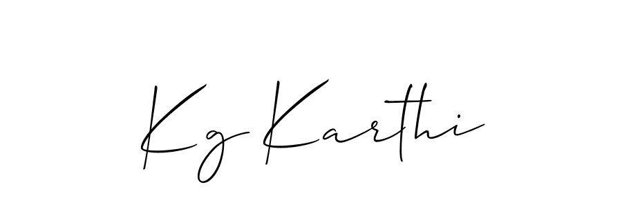 Allison_Script is a professional signature style that is perfect for those who want to add a touch of class to their signature. It is also a great choice for those who want to make their signature more unique. Get Kg Karthi name to fancy signature for free. Kg Karthi signature style 2 images and pictures png