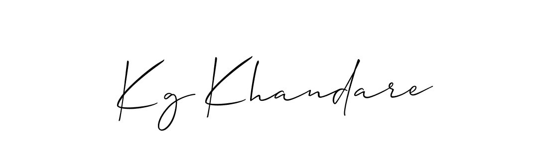 Allison_Script is a professional signature style that is perfect for those who want to add a touch of class to their signature. It is also a great choice for those who want to make their signature more unique. Get Kg Khandare name to fancy signature for free. Kg Khandare signature style 2 images and pictures png