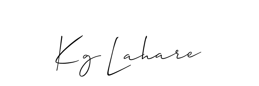 How to make Kg Lahare signature? Allison_Script is a professional autograph style. Create handwritten signature for Kg Lahare name. Kg Lahare signature style 2 images and pictures png