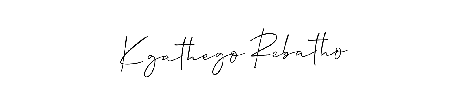 Design your own signature with our free online signature maker. With this signature software, you can create a handwritten (Allison_Script) signature for name Kgathego Rebatho. Kgathego Rebatho signature style 2 images and pictures png