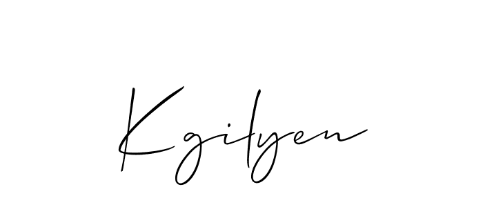 Once you've used our free online signature maker to create your best signature Allison_Script style, it's time to enjoy all of the benefits that Kgilyen name signing documents. Kgilyen signature style 2 images and pictures png