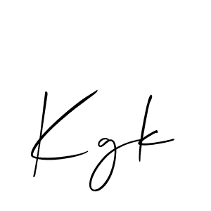 Design your own signature with our free online signature maker. With this signature software, you can create a handwritten (Allison_Script) signature for name Kgk. Kgk signature style 2 images and pictures png