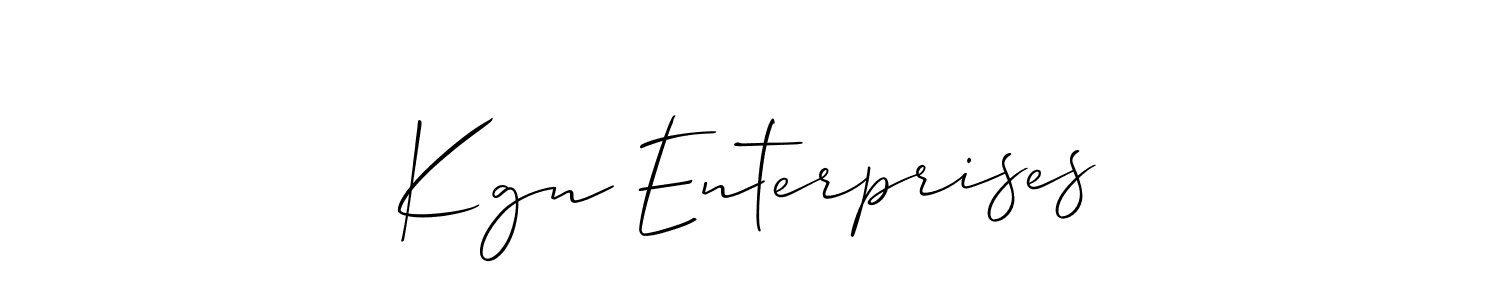if you are searching for the best signature style for your name Kgn Enterprises. so please give up your signature search. here we have designed multiple signature styles  using Allison_Script. Kgn Enterprises signature style 2 images and pictures png