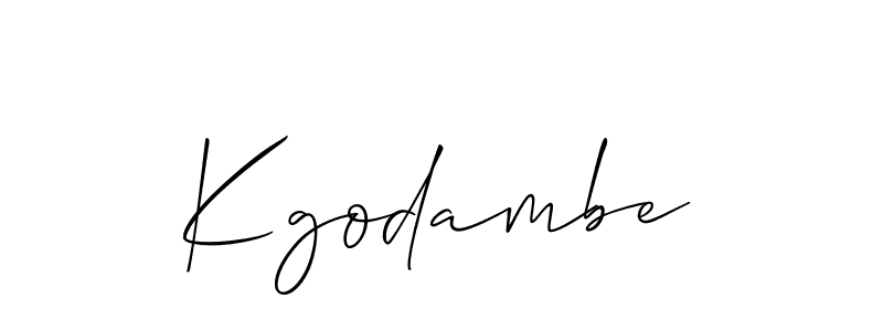 Design your own signature with our free online signature maker. With this signature software, you can create a handwritten (Allison_Script) signature for name Kgodambe. Kgodambe signature style 2 images and pictures png