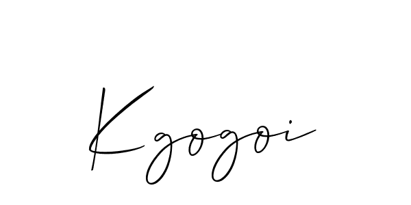 The best way (Allison_Script) to make a short signature is to pick only two or three words in your name. The name Kgogoi include a total of six letters. For converting this name. Kgogoi signature style 2 images and pictures png