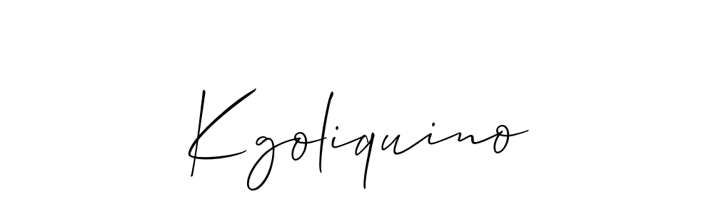 How to make Kgoliquino signature? Allison_Script is a professional autograph style. Create handwritten signature for Kgoliquino name. Kgoliquino signature style 2 images and pictures png