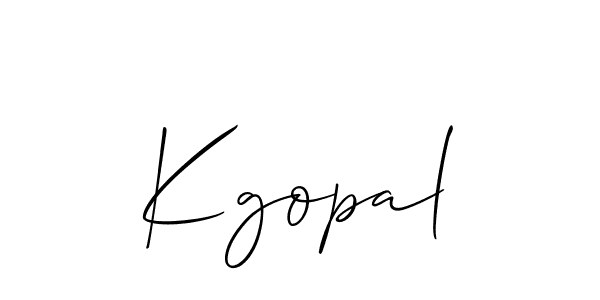 It looks lik you need a new signature style for name Kgopal. Design unique handwritten (Allison_Script) signature with our free signature maker in just a few clicks. Kgopal signature style 2 images and pictures png