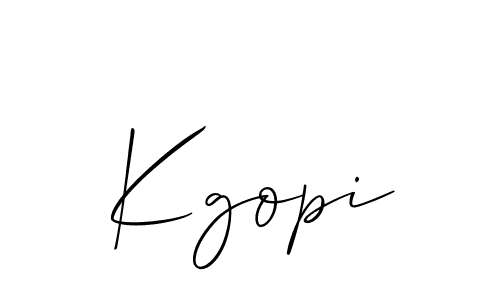 Make a beautiful signature design for name Kgopi. With this signature (Allison_Script) style, you can create a handwritten signature for free. Kgopi signature style 2 images and pictures png