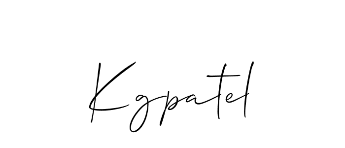 Make a beautiful signature design for name Kgpatel. With this signature (Allison_Script) style, you can create a handwritten signature for free. Kgpatel signature style 2 images and pictures png