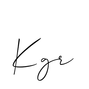 How to make Kgr signature? Allison_Script is a professional autograph style. Create handwritten signature for Kgr name. Kgr signature style 2 images and pictures png