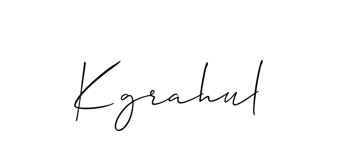 How to make Kgrahul name signature. Use Allison_Script style for creating short signs online. This is the latest handwritten sign. Kgrahul signature style 2 images and pictures png