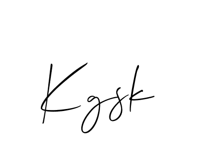 The best way (Allison_Script) to make a short signature is to pick only two or three words in your name. The name Kgsk include a total of six letters. For converting this name. Kgsk signature style 2 images and pictures png