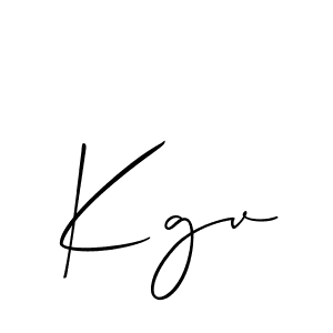 Create a beautiful signature design for name Kgv. With this signature (Allison_Script) fonts, you can make a handwritten signature for free. Kgv signature style 2 images and pictures png