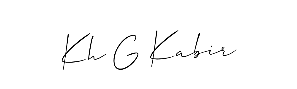 How to Draw Kh G Kabir signature style? Allison_Script is a latest design signature styles for name Kh G Kabir. Kh G Kabir signature style 2 images and pictures png
