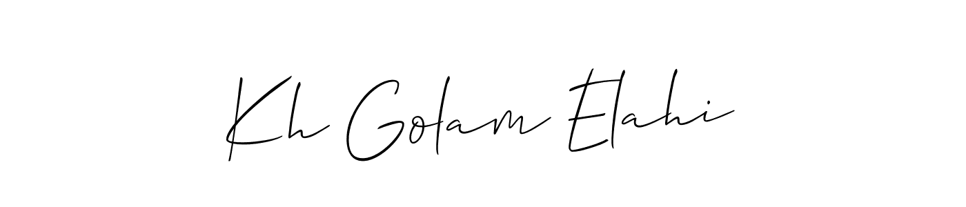Also we have Kh Golam Elahi name is the best signature style. Create professional handwritten signature collection using Allison_Script autograph style. Kh Golam Elahi signature style 2 images and pictures png