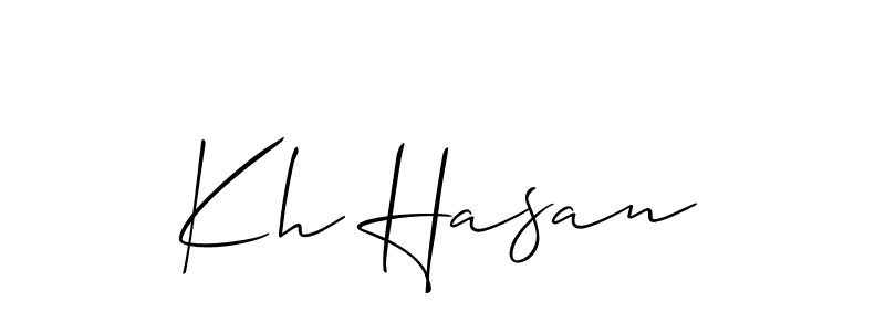 Create a beautiful signature design for name Kh Hasan. With this signature (Allison_Script) fonts, you can make a handwritten signature for free. Kh Hasan signature style 2 images and pictures png