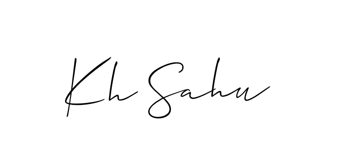 Make a beautiful signature design for name Kh Sahu. With this signature (Allison_Script) style, you can create a handwritten signature for free. Kh Sahu signature style 2 images and pictures png