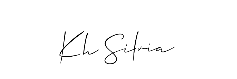 if you are searching for the best signature style for your name Kh Silvia. so please give up your signature search. here we have designed multiple signature styles  using Allison_Script. Kh Silvia signature style 2 images and pictures png