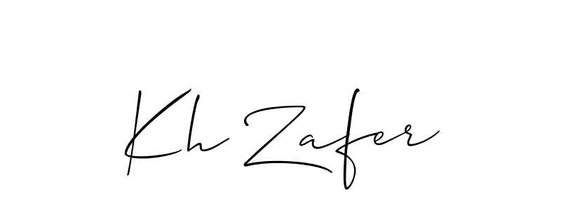 How to make Kh Zafer name signature. Use Allison_Script style for creating short signs online. This is the latest handwritten sign. Kh Zafer signature style 2 images and pictures png