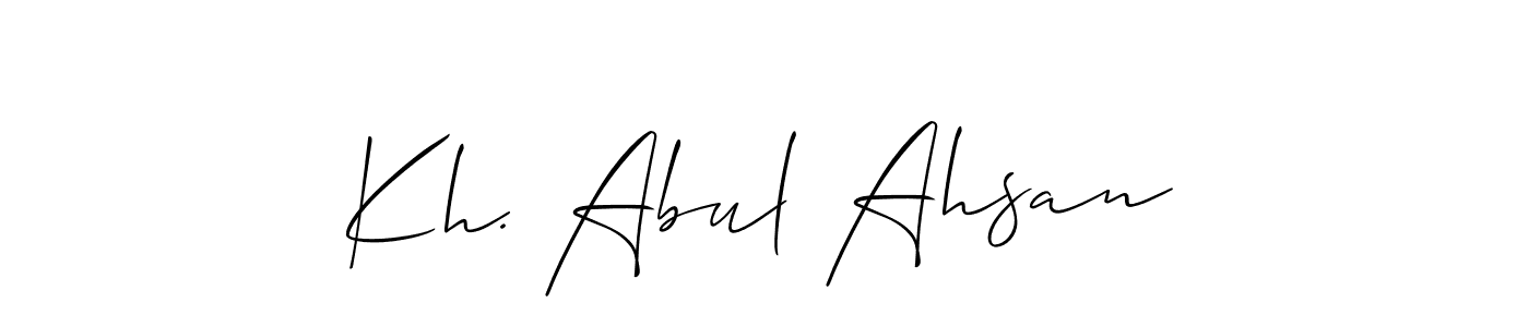 if you are searching for the best signature style for your name Kh. Abul Ahsan. so please give up your signature search. here we have designed multiple signature styles  using Allison_Script. Kh. Abul Ahsan signature style 2 images and pictures png