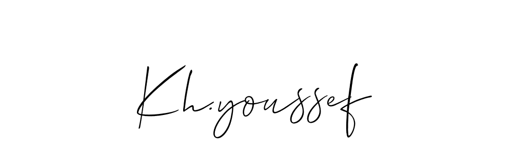 The best way (Allison_Script) to make a short signature is to pick only two or three words in your name. The name Kh.youssef include a total of six letters. For converting this name. Kh.youssef signature style 2 images and pictures png