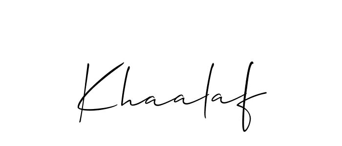 Also we have Khaalaf name is the best signature style. Create professional handwritten signature collection using Allison_Script autograph style. Khaalaf signature style 2 images and pictures png