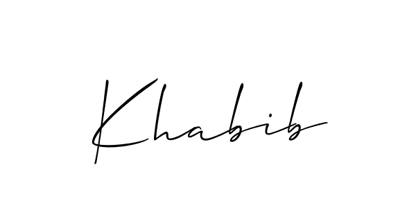 Create a beautiful signature design for name Khabib. With this signature (Allison_Script) fonts, you can make a handwritten signature for free. Khabib signature style 2 images and pictures png