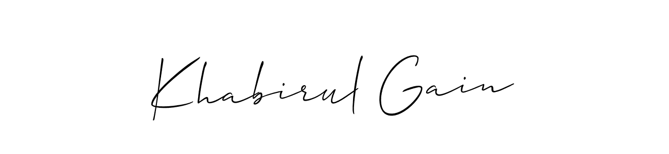 Also You can easily find your signature by using the search form. We will create Khabirul Gain name handwritten signature images for you free of cost using Allison_Script sign style. Khabirul Gain signature style 2 images and pictures png