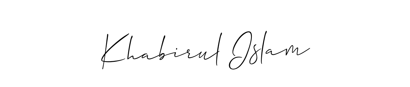 You should practise on your own different ways (Allison_Script) to write your name (Khabirul Islam) in signature. don't let someone else do it for you. Khabirul Islam signature style 2 images and pictures png