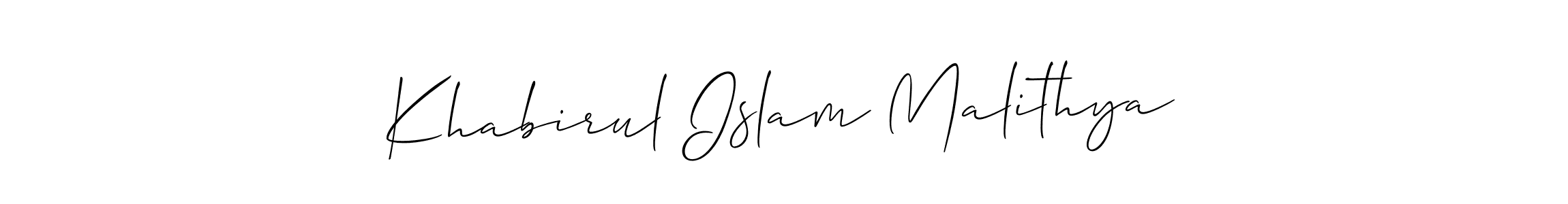 How to make Khabirul Islam Malithya signature? Allison_Script is a professional autograph style. Create handwritten signature for Khabirul Islam Malithya name. Khabirul Islam Malithya signature style 2 images and pictures png