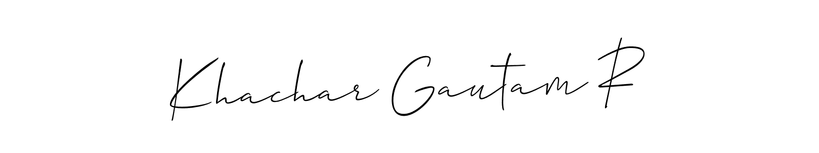 Create a beautiful signature design for name Khachar Gautam R. With this signature (Allison_Script) fonts, you can make a handwritten signature for free. Khachar Gautam R signature style 2 images and pictures png
