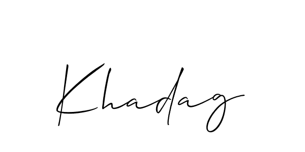 Khadag stylish signature style. Best Handwritten Sign (Allison_Script) for my name. Handwritten Signature Collection Ideas for my name Khadag. Khadag signature style 2 images and pictures png