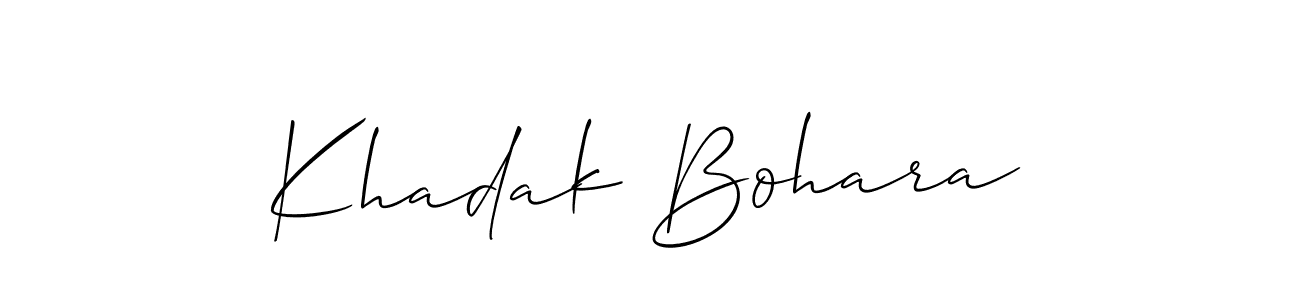 Make a beautiful signature design for name Khadak Bohara. With this signature (Allison_Script) style, you can create a handwritten signature for free. Khadak Bohara signature style 2 images and pictures png