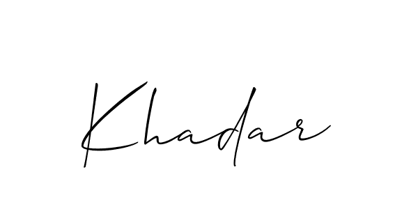 You should practise on your own different ways (Allison_Script) to write your name (Khadar) in signature. don't let someone else do it for you. Khadar signature style 2 images and pictures png