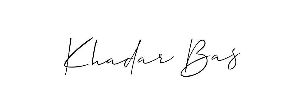 It looks lik you need a new signature style for name Khadar Bas. Design unique handwritten (Allison_Script) signature with our free signature maker in just a few clicks. Khadar Bas signature style 2 images and pictures png