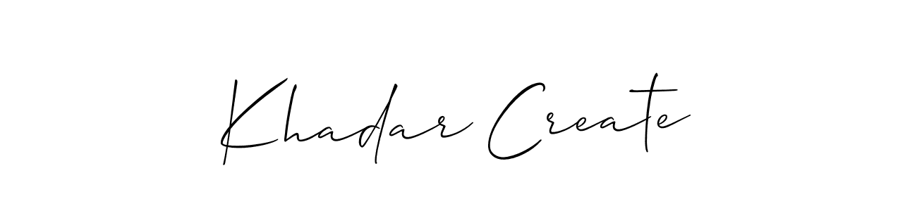 Khadar Create stylish signature style. Best Handwritten Sign (Allison_Script) for my name. Handwritten Signature Collection Ideas for my name Khadar Create. Khadar Create signature style 2 images and pictures png