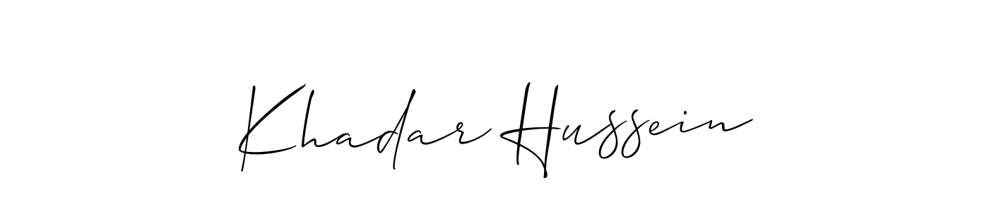 Once you've used our free online signature maker to create your best signature Allison_Script style, it's time to enjoy all of the benefits that Khadar Hussein name signing documents. Khadar Hussein signature style 2 images and pictures png