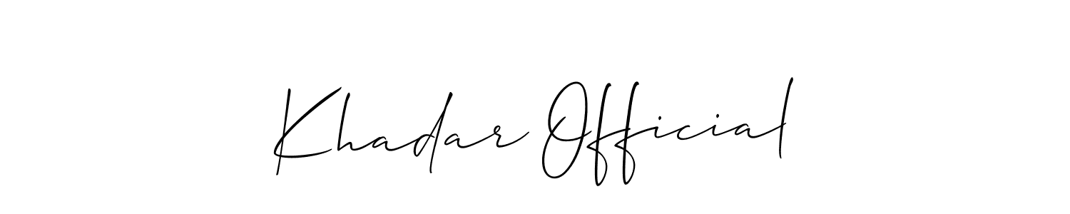 Make a beautiful signature design for name Khadar Official. Use this online signature maker to create a handwritten signature for free. Khadar Official signature style 2 images and pictures png