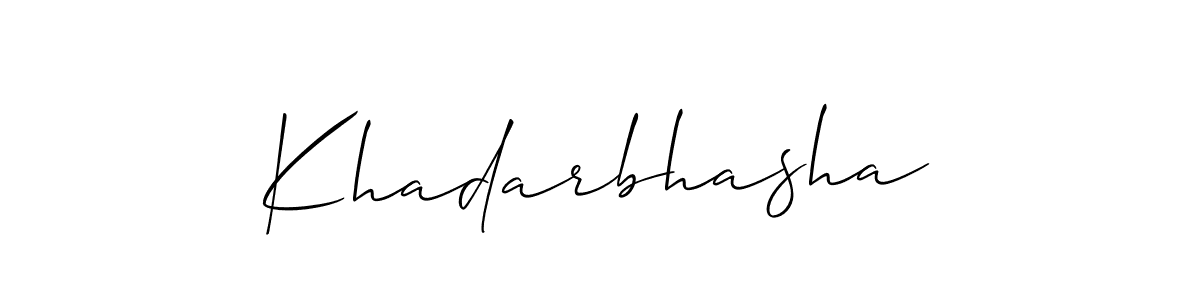 Make a beautiful signature design for name Khadarbhasha. With this signature (Allison_Script) style, you can create a handwritten signature for free. Khadarbhasha signature style 2 images and pictures png