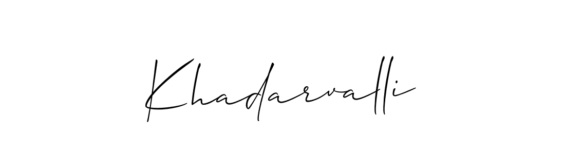 Use a signature maker to create a handwritten signature online. With this signature software, you can design (Allison_Script) your own signature for name Khadarvalli. Khadarvalli signature style 2 images and pictures png